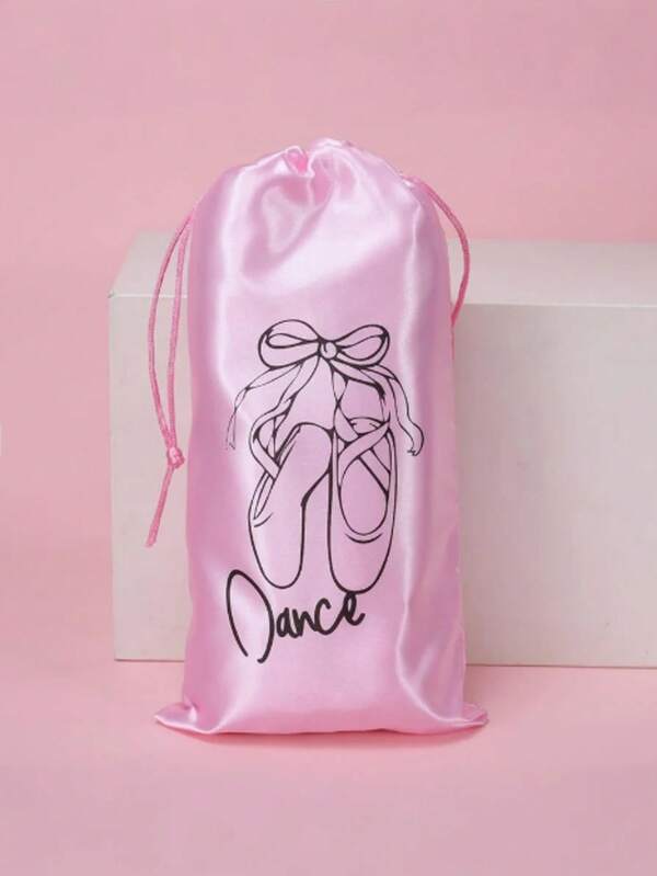1 pieza Bolsa de almacenamiento esencial de ballet de nailon, material sedoso - Bolsa con cordón durable, bolsa para zapatos de ballet, adecuada para bailarines, excelente para viajes y uso diario, zapatos de ballet
