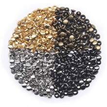 400 Sets Leather Rivets, Double Cap Rivet Tubular 4 Colors Metal Studs With Fixing Tools Leather ClothesShoesBagsBelts Repair Decoration 6x6mm - 5x5毫米 - 查看 5