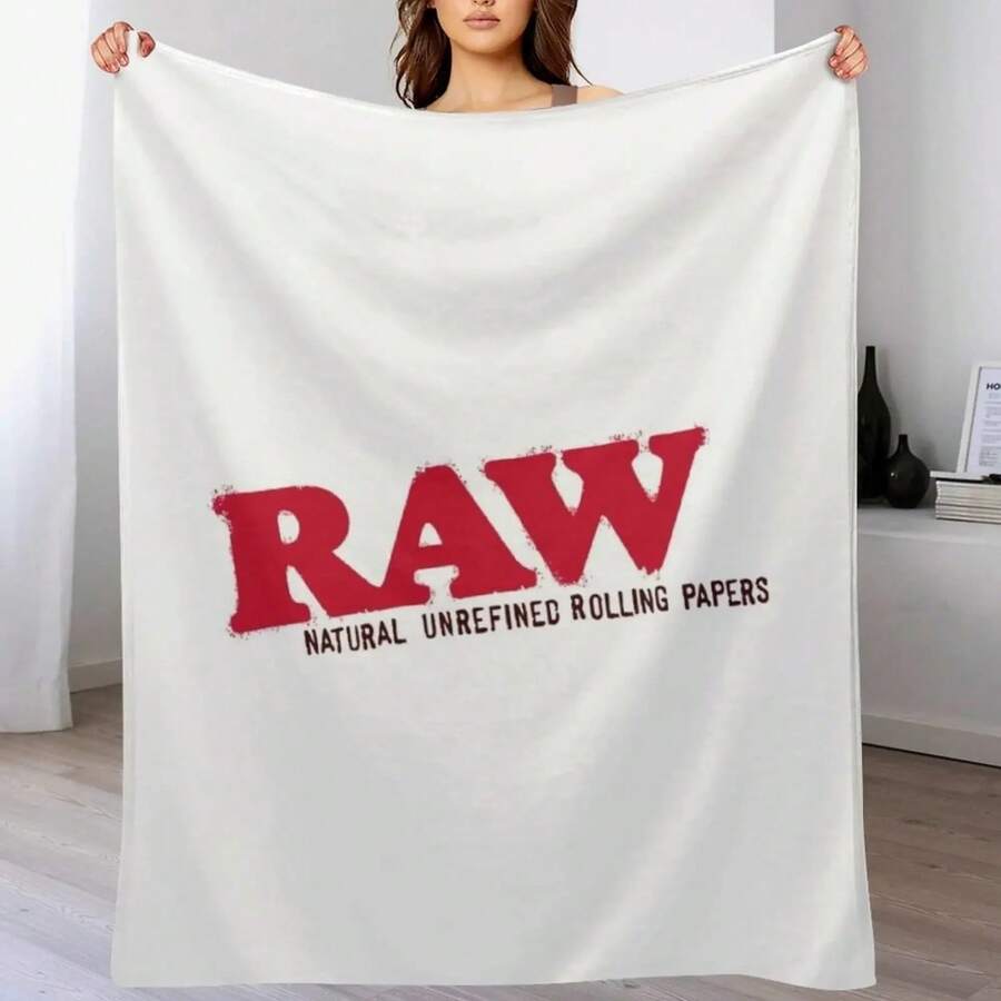 RAW Rolling Papers Throw Blanket Plush Wednesday For Sofa Thin Sofa Quilt Blankets - màu đen - Xem 1