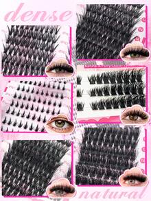 7pcs False Eyelashes Gift Set, D-Curl Lashes Of Different Lengths, Includes Glue/Remover/Brush/Tweezers. Super Thick Individual Lashes, Soft & Comfortable, Perfect Valentine's Gift, Suitable For DIY Home Use, Beginner-Friendly, Also For Professional Makeup Artists - 黑色 - 查看 4