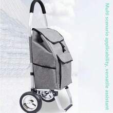 Portable Shopping Cart Silent Wheels Folding Car Collapsible Hand Truck With Wheels For Supermarket Travel Gray