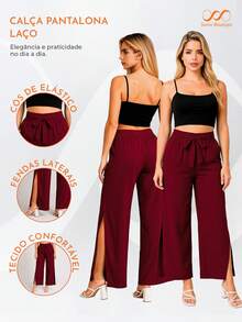Swisz Women Pants - Burgundy - View 3