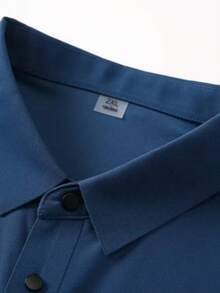 Men's Polo Shirt Silk Fabric Ice Casual Summer - Màu xanh hải quân - Xem 1