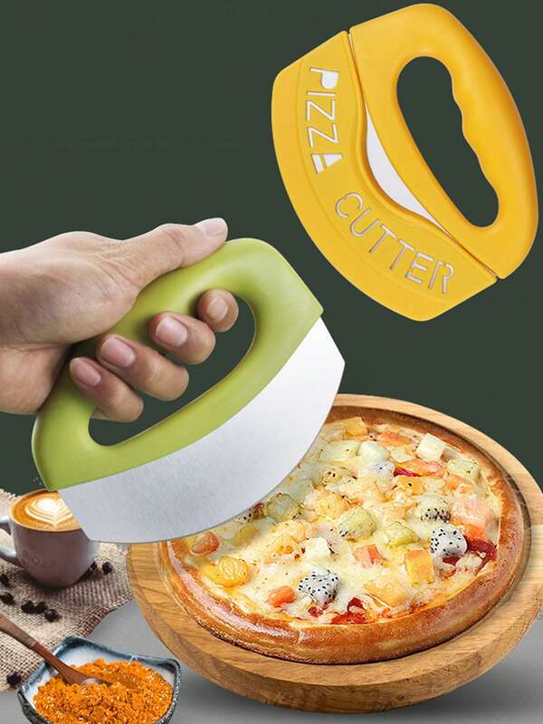 1pc Stainless Steel Pizza Cutter Wheel With Blade Cover. Removable Stainless Steel Pizza Knife, Kitchen Tool. Pizza Tools, Baking Supplies, Kitchen&Dining Supplies, Home&Daily Necessities, Convenient And Practical.