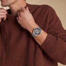 Fossil Men's Automatic Mechanical Stainless Steel Three-Hand Watch Stainless Steel Case/Scratch Resistant Glass ME3260