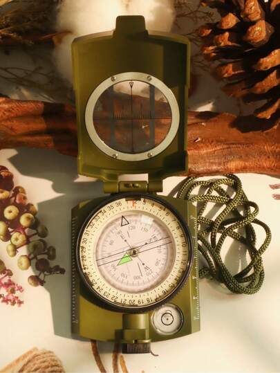 1 pieza Brújula multifunción de alta precisión para exteriores, brújula de campamento profesional, brújula para automóvil, brújula de alta precisión para estudiantes y uso al aire libre