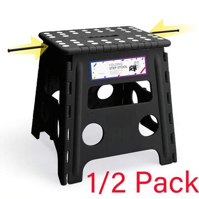 1 confezione da 33 cm sgabello pieghevole - sgabello pieghevole nero sgabello pieghevole portatile sgabello pieghevole sgabello pieghevole sedia pieghevole poggiapiedi sgabello pieghevole fino a 136 kg per adulti