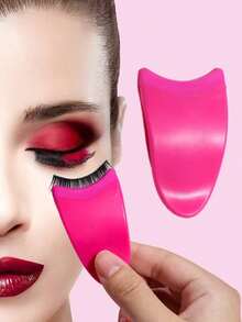 1pc False Eyelash Applicator Tweezer With Comb For Convenient Application Of Fake Eyelashes, Glue, And Using As Hair Clip, Beauty Tool In Pink - Hot Pink - View 12