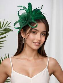 1 peça de fascinator com penas, tiara feminina para chá da tarde, coquetel, casamento, noiva, presilha para cabelo, presente para mulheres e meninas, aniversário, Dia das Mães, chapéus para o Kentucky Derby, presentes, acessórios de cabelo, noite de gala - Multicolorido - Ver 10