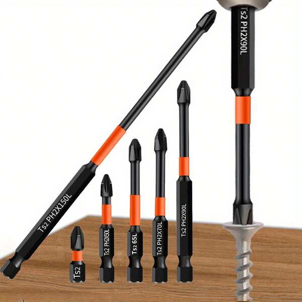 6-Piece Anti-Slip Drill Bit Set, High Carbon Steel Countersink And Impact Drill Bits Suitable For Electric And Manual Drives, Non-Slip Grip, Durable Drilling Solution, Drill Bit Set| Durable Drill Bit