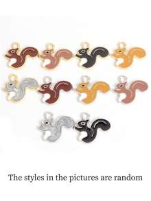 1pc Gold Plated Drip Oil Crafted Animal Series Pendant - Panda, Giraffe, Butterfly, Dragonfly, Squirrel, Ladybug Animal Pendant, DIY Necklace, Bracelet, Charm