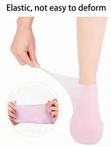 High Elasticity Silicone Socks, Reusable SPA Socks, Anti-Slip Gel Heel Socks, Suitable For Men & Women With Dry Skin, Dry Feet, Rough Skin For At-Home Foot Care. Use With Your Favorite Lotion And Moisturizer.,Bag,Organizer,Storage. - Multicolor - View 6