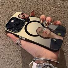 Funda magnética plateada colorida para teléfono con diseño de gafas para chicas. Diseño elegante y moderno. - Negro - Ver 4