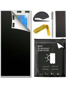 TOCOZOC Cortinas Opacas Portátil, 145 x 300cm Persianas Opacas Portátil con Aislamientoérmico, Persianas Cortina para Ventanas con Cortador, Regla y Bolsas - 1 - Ver 5