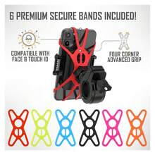 Soporte premium para teléfono de bicicleta, soporte universal para teléfonos de 4" a 7", montaje en manillar para bicicletas, motocicletas, scooters eléctricos y ATV, abrazadera frontal segura, instalación y liberación rápida, agarre antideslizante, rotación de 360°, materiales resistentes a los rayos UV, compatible con todo tipo de clima, ideal para navegación, llamadas y accesorios esenciales durante los viajes, compatible con la mayoría de los tamaños de carcasa, fácil de operar con una sola mano, diseño de absorción de impactos, construcción impermeable y a prueba de polvo, amortiguación de vibraciones, ángulos flexibles, compacto pero resistente, aleación de aluminio ligera - Multicolor - Ver 1