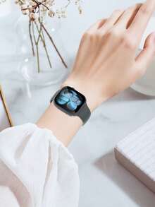 2pcs Space Gray PC + Tempered Glass Integrated Watch Case, Shock-Proof, Scratch-Resistant, Fashion Protective Cover, Compatible With Apple Watch Case 40mm/41mm/42mm/44mm/45mm/46mm/49mm, Compatible With Apple Watch Ultra/SE/11/10/9/8/7/6/5/4 Series, Comfortable Wear, Unisex, All-Round Protection - Space Grey - View 6