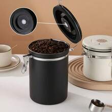 YingBei Farida Bio 304 Stainless Steel Airtight Coffee Canister With Date Tracker, Scoop And Degassing Valve, Coffee Bean Storage Jar For Office, Pantry - Multicolor - View 7