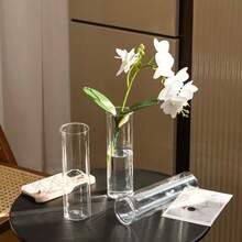 2/6/10/12/14件套透明塑料圆柱花瓶，适用于派对、家居装饰、婚礼、洗礼、圣诞节、情人节等场合的花瓶 - 白色 - 查看 4