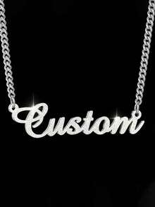 Personalized Charm Classic Alphabet Necklace For Girls, Matte Shiny Name Pendant Necklace, Handmade Brand Jewelry, Versatile Decorative, Letter, Fashion, Modern, Colorful Cute, Charming, Casual, Custom, Personalized, Unique, Customized, Ideal Gift For Him, Ideal Gift For Her, Halloween Editor, Teen Custom.