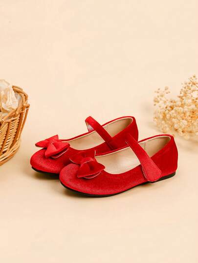 女童银色蝴蝶结可爱公主平底鞋，学生休闲低帮鞋，舞蹈表演鞋，春夏