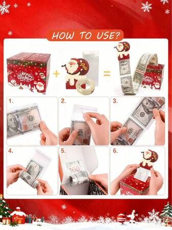 1PC Christmas Money Box For Cash Gift Pull, Merry Christmas Surprise Gift Box For Parents, Lovers, & Friends