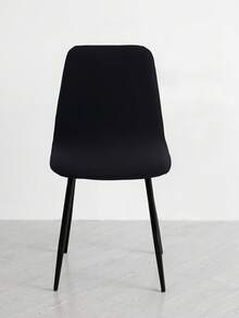 2pcs Stretch Jacquard Knit Dining Chair Covers, Machine Washable, Pet Friendly, Removable Chair Protector Slipcovers For Kitchen, Hotel, Restaurant - Black - View 5