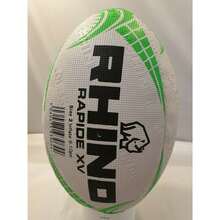 RHINO Rapide XV Rugby Ball (White/Green) - 100% Mixed - (RD803) - White - View 5