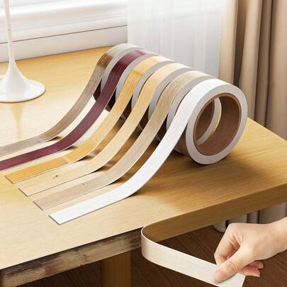 1pc 10m/393.7in Self-Adhesive PVC Wood Grain Edging Tape, 2.5cm/0.984in Decorative Trim Strips For Mirror, Window Frame, Cabinet, Desk Renovation And Edging Decoration