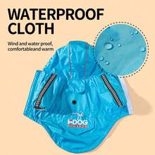 1pc Reflective Hooded Dog Jacket, Pet Clothes