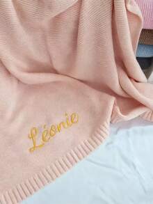 80cm*100cm Customized Embroidered Children's Stroller Blanket, Knitted Nap Blanket, Adult Sofa Throw Blanket, Swaddle Wrap, Photography Prop, Customizable Letter, Air Conditioning Blanket