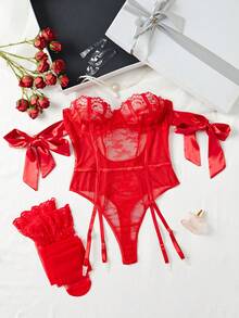 weiweihu Purple Shapewear Tummy Control   Corset Tops  Purple Corset  - Big Bow Shoulder Strap-1 Piece Ladies Lace Sexy One-Piece Lace Temptation Halter See-Through Bow One-Piece Sexy Underwear Suitable For Home Or Private Parties, Sexy Underwear Sexy Lingerie For Woman    Lingerie For Women Sexy Erotic   Corset Lingerie   Sexy Lingerie For Woman  Halloween Costumes For Women>Sexy    Mermaid Costume   Cleopatra Costume Halloween Costumes For Women Thanksgpajamas Sets For Women   Pijamas Navideñas Christmas Pajamas Thanksgiving Outfit Women - 紅色 - 查看 9