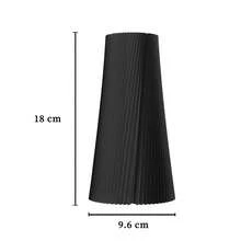 ORIZZONTE Vaso decorativo a forma di cono plissettato, Design Minimal Geometrico per Fiori Freschi/ Secchi, Stile Minimal per Casa/Studio/Ufficio, Ideale per Arredo Casa, Centrotavola o Porta Fiori, 100% Made in Italy, Spedizione dall'Italia - nero - Visualizzare 6