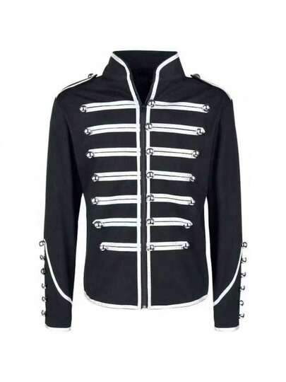 COS Gothic Medieval Coat For Men, Steampunk Coat, Cosplay Costume, Stage Costume