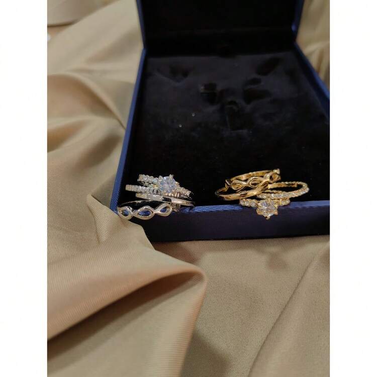 Kit 4  Style Rings Wholesale Varnish Bath Jewelry - 金色 - 查看 4
