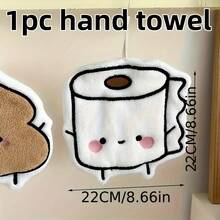 1 Thickened Ultra-Soft Polyester Fiber Hand Towel - Cartoon Design, Suitable Bathroom And Kitchen, Large Size Towel (9.25 Inches X 98.Inches & 866 X 8.66 Inches), Hand Wash Only, Fun Bathroom Decoration, Durable And Hygienic Modern Home Essential - trắng - Xem 8