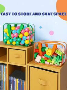 1 st stor genomskinlig PVC-tygväska, vattentät reseförvaringsväska med dragkedja, återanvändbar genomskinlig PVC-förvaringsväska för leksaker/brädspel/pussel/böcker - Multifärgad - Visa 3