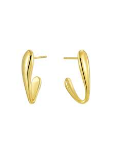 Charm-In 1 Coppia Di Orecchini Alla Moda E Minimalisti In Ottone Placcato Oro 18K, Disegno Creativo, Regalo Per San Valentino, Festa Della Mamma