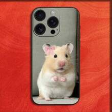 Handyhülle für iPhone 16,15,14,13,12,11,Pro,XS,Max,XR,Plus,E,Mini Schwarz Süß Lustig Hamster Maus Stoßfeste Hülle
