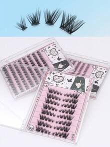 64PCS (8-14mm) Of Fox Eyelash D Curly Mink Eyelash Expansion Kit, Natural Appearance And Soft Personal Long Eyelashes. Lash Clusters,Eye Lash Clusters,Individual Eyelashes,Lashes,Fake Lashes