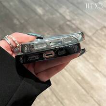 Teléfono con lente integral con diseño de fresas, acabado electrochapado magnético, compatible con carga inalámbrica magnética y compatible con phone 16 Pro Max, 16, 15 Pro, 14, 14 Plus/14 Pro Max, 13, 13 Pro, 12 Pro, 11/11 Pro y la serie Pro. Es un excelente teléfono para amigos, cumpleaños y festividades. - azul claro - Ver 2