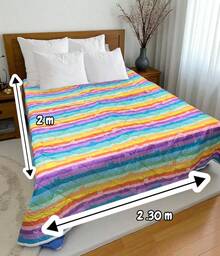 Manta Acolchada Ligera de 200cm* 230 cm ,Manta Doble Vista ,  Manta Para Siesta Doble Vista  , Manta Fresca , Edredón Ultra Ligero Estampado Varios Modelos , Manta QUEEN SIZE - Multicolor - Ver 6