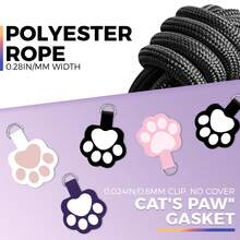 PAKRYS Cute Cat Claw Double-Buckle Phone Lanyard, Adjustable For Crossbody, Back, Or Neck. 7mm Polyester Cord, 360° Swivel Buckle. Durable And Portable, This Cute Phone Lanyard Features A Base Gasket And Is A Unisex, Drop-Resistant, Short Wrist Pendant. - Multicolor - View 6