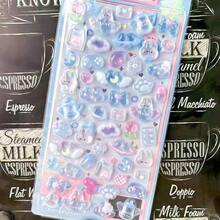 3D Cartoon Embossed Decorative Crystal Diamond Stickers, Cute Raised Stickers For Girls