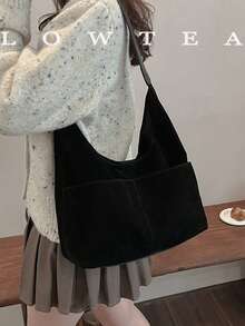 low tea Túi đeo vai vải da lộn 2 chiếc dành cho nữ, Túi tote cổ điển thường ngày dung tích lớn có nhiều ngăn, Khóa từ, Dây đeo vai có thể điều chỉnh, Thích hợp cho du lịch, mua sắm, hẹn hò, quà tặng cho phụ nữ, thanh thiếu niên, sinh viên đại học, người mới bắt đầu và nhân viên văn phòng, Thích hợp cho văn phòng, trường học, công việc, kinh doanh, đi làm, ngoài trời, du lịch, đi bộ đường dài - màu đen - Xem 8