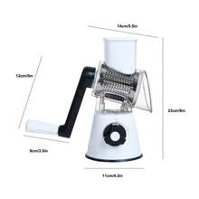 3-In-1 Rotary Cheese Grater & Vegetable Slicer, Mandolin Slicer With Detachable Blades, Built-In Storage Box, Waffle Cutter With Comfort Handle, Strong Suction Base & Nut Chopper, All-In-One Multifunctional Kitchen Gadget - White - View 7