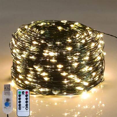 LED Copper Wire Light String USB Christmas Tree Decoration Light String Remote Control Colored Light Fairy Light String For Christmas Gypsophila Green Plant Christmas Vine Wreath Decorationchristmas Decoration XMAS Decor Christmas Tree Gift Decor Thanksgiving Wedding Home Decor Home Decor Fall Decor Autumn Decor Birthday Decorations For Gifts Party Supplies Indoor Outdoor Garden Holiday Festival Decor Halloween Decor Wall Decor Halloween Ornaments