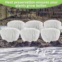6-Piece Winter Plant Frost Protection Cover Set, 100x60cm Horizontal Shrub Rose Plant Protection Bag With Drawstring, Suitable For Autumn And Winter Outdoor Gardening, Cold Weather Plant Cover, Reusable Plant Protector, Close-Fitting Cover, Weather-Resistant Material, Long-Lasting Protection, Plant Blanket, Frost Blanket, Plant Enthusiasts, Landscape Maintenance.