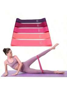 5-Piece Yoga Resistance Band Set For Home Workouts TPE Material High Elasticity And Durability Perfect For Yoga Squats Glute Exercises Strengthen Legs Hips And Thighs - Multicolor - View 2