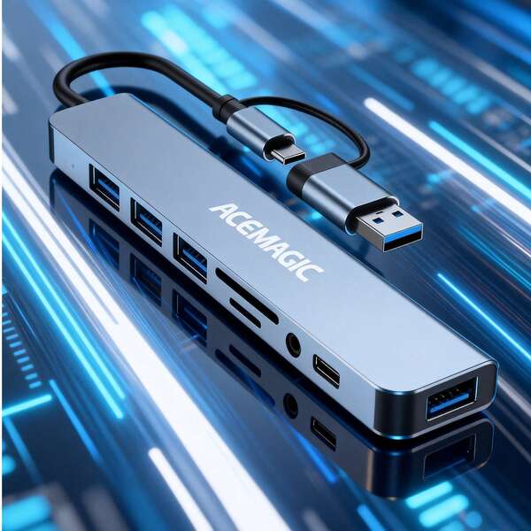 ACEMAGIC 8-in-1 Doppelkopf-Docking Laptop Multifunktions-Lesekarte Hub type-c/usb