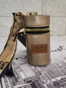 Asaloog Mini Silk (Plain) High Capacity Key Chain Purse/Coins, Lipstick Ref: DA-1306 - Champagne - View 4